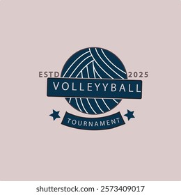 volleyball sport logo creative design, icon volleyball logo minimalist vector illustration design template