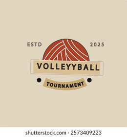 volleyball sport logo creative design, icon volleyball logo minimalist vector illustration design template