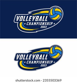 Volleyball sport logo design vector illustration