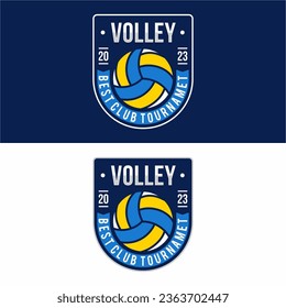 Volleyball sport logo design vector illustration