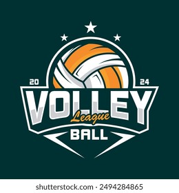 Volleyball sport logo design vector illustration