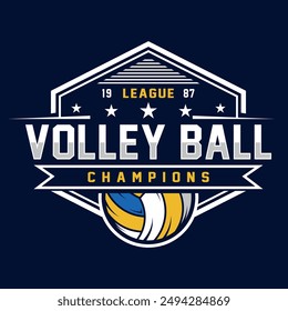 Volleyball sport logo design vector illustration