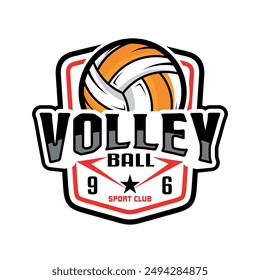 Volleyball sport logo design vector illustration