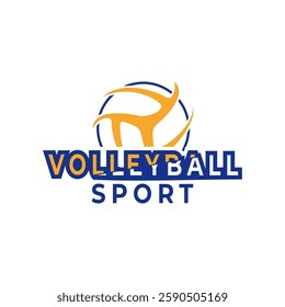 Volleyball sport logo design vector illustration