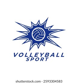 Volleyball sport logo design vector. Volleyball logo icon concept