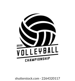 volleyball sport logo vector design on white background