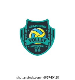 Volleyball sport logo vector emblem
