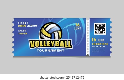 Gráfico de modelo de papel de ingresso de evento de esporte de voleibol
