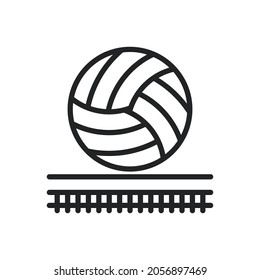Volleyball, sport outline icons. Vector illustration. Editable stroke. Isolated icon suitable for web, infographics, interface and apps.
