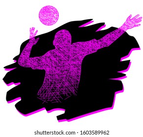 volleyball sport player vector illustration