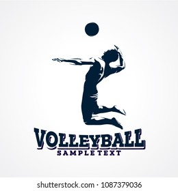 Volleyball Sport Silhouette Logo Designs Template