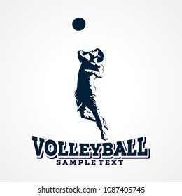 Volleyball Sport Silhouette Logo Designs Template