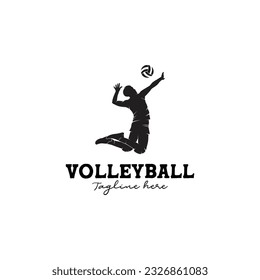 Volleyball Sport Silhouette Logo Designs Template