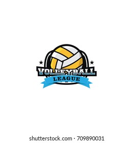 Volleyball sport team logo emblem vector