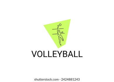 volleyball sport vector line icon. an athlete playing volleyball. sport pictogram, vector illustration.