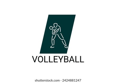 volleyball sport vector line icon. an athlete playing volleyball. sport pictogram, vector illustration.