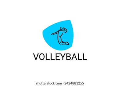 volleyball sport vector line icon. an athlete playing volleyball. sport pictogram, vector illustration.