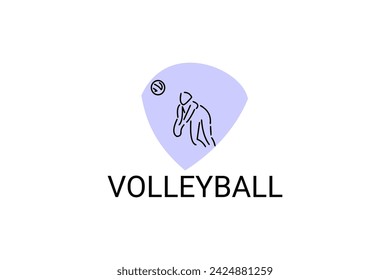 volleyball sport vector line icon. an athlete playing volleyball. sport pictogram, vector illustration.