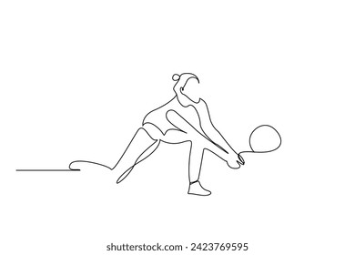 volleyball sport woman young athlete play one line art design