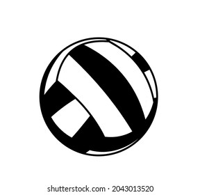 Volleyball. Sports equipment for athletes. Isolated on white background. Symbol, icon. Monochrome Stencil Illustration Vector.