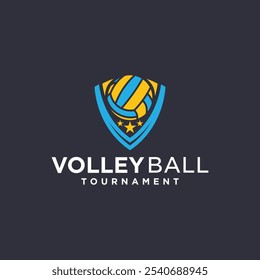 Design de logotipo de esportes de voleibol, logotipo do clube, jogos da liga, torneios esportivos de voleibol.