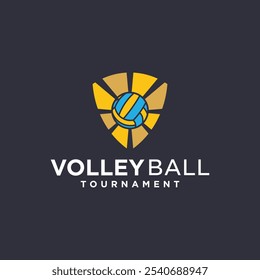 Design de logotipo de esportes de voleibol, logotipo do clube, jogos da liga, torneios esportivos de voleibol.