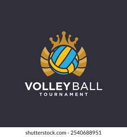 Design de logotipo de esportes de voleibol, logotipo do clube, jogos da liga, torneios esportivos de voleibol.