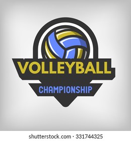 Volleyball sports logo, label, emblem.