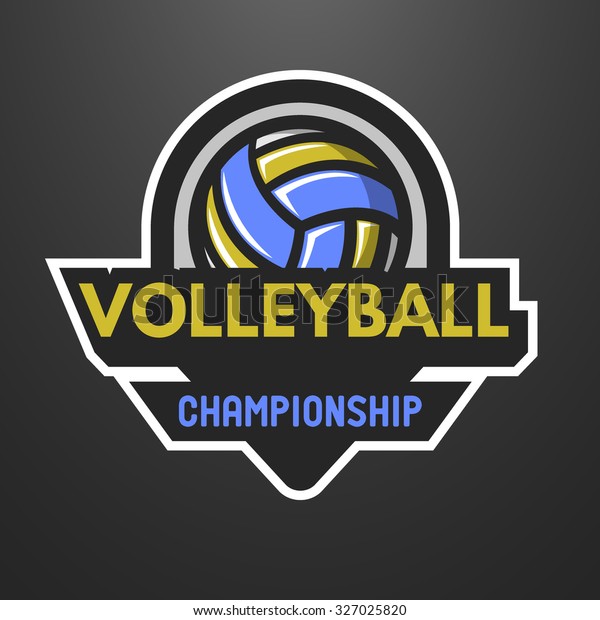Volleyball Sports Logo Label Emblem On Stock Vector (Royalty Free ...