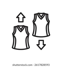 Volleyball Substitution Outline Icon Vector Illustration