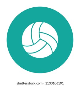 Volleyball summer beach vector icon on blue background