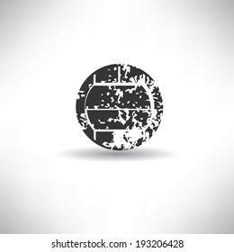 Volleyball symbol,grunge vector