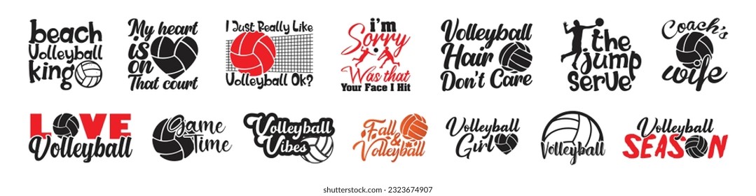 Volleyball T shirt Design Bundle, Vector Volleyball T shirt  design, Volleyball shirt,  Volleyball typography T shirt design Collection