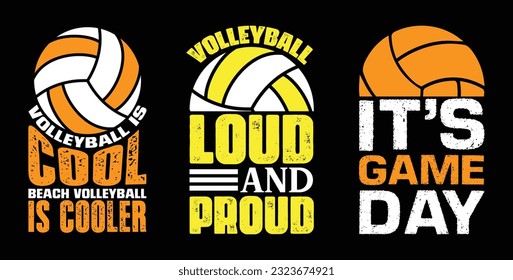 Volleyball T shirt Design Bundle, Vector Volleyball T shirt  design, Volleyball shirt,  Volleyball typography T shirt design Collection