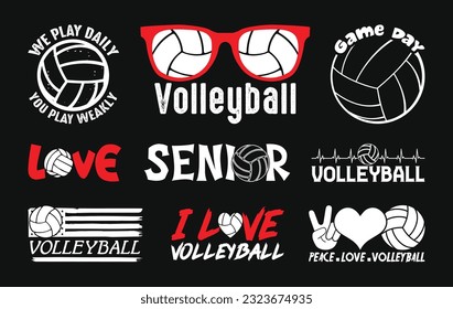 Volleyball T shirt Design Bundle, Vector Volleyball T shirt  design, Volleyball shirt,  Volleyball typography T shirt design Collection