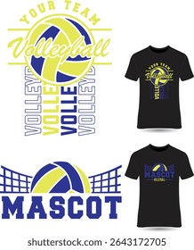 Volleyball T shirt Design Bundle, Vector Volleyball T shirt design, 