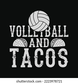 Volleyball and Tacos Funny Taco Distressed svg png cricut cut files