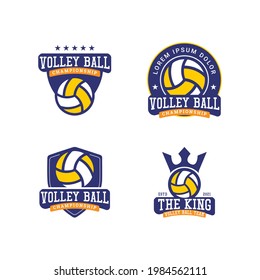 Volleyball Team  Championship Logo Design Concept