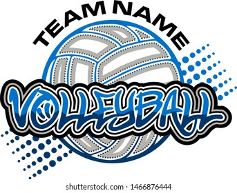 volleyball team design with ball and dots for school, college or league