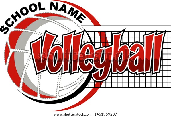 Volleyball Team Design Ball Net School Stock Vector (Royalty Free ...