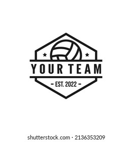 Volleyball team emblem logo design vector illustration