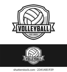 Volleyball team emblem logo design vector illustration