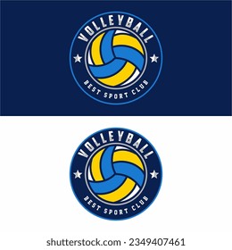 Volleyball team emblem logo design vector illustration