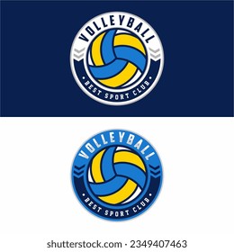 Volleyball team emblem logo design vector illustration