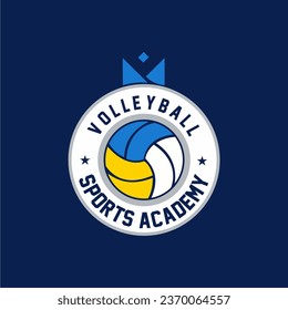 Volleyball team emblem logo design vector illustration