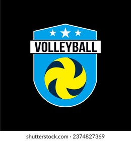 Volleyball team emblem logo design vector illustration