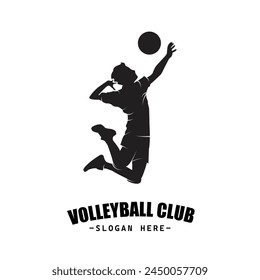 Volleyball team emblem logo design vector illustration