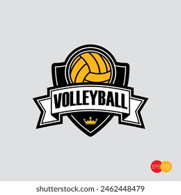 
Volleyball team emblem logo design vector illustration