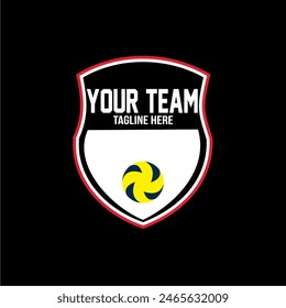 Volleyball team emblem logo design vector illustration