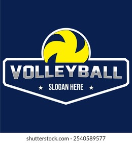 Volleyball team emblem logo design vector illustration